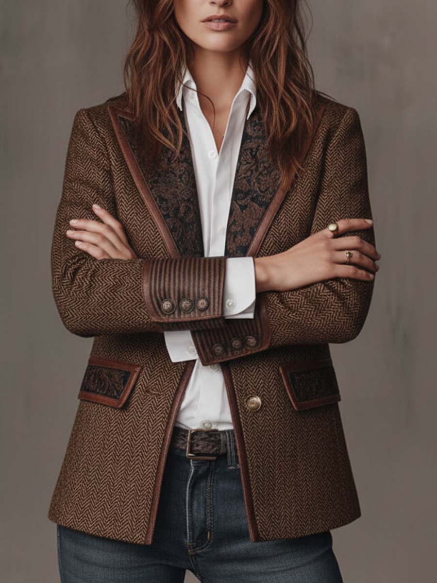 Gisèle | Blazer con Apliques Estampados de Espiga