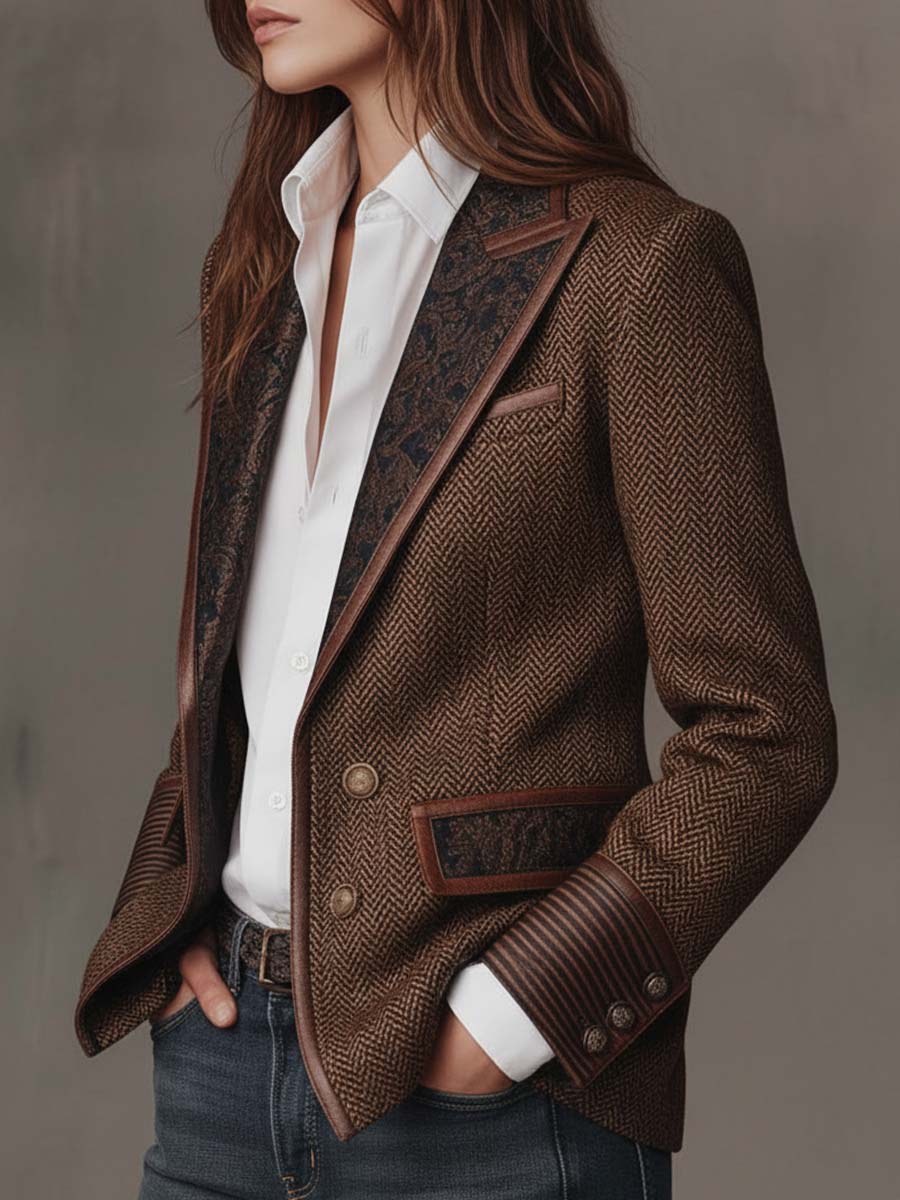 Gisèle | Blazer con Apliques Estampados de Espiga