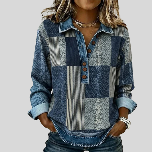 Sudadera estampada con botones Benita