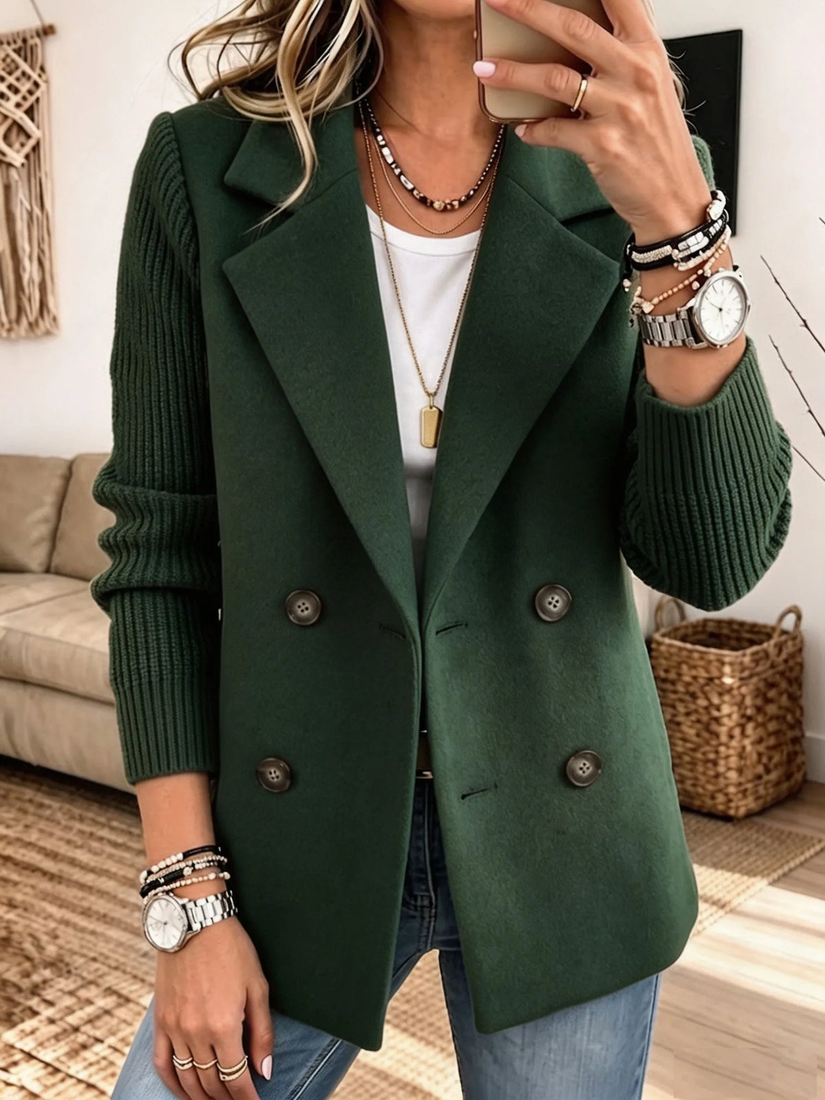 Ascensión | Americana Elegante con Mangas de Punto