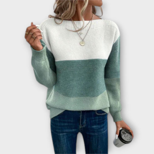 Jersey elegante patchwork tricolor Clara