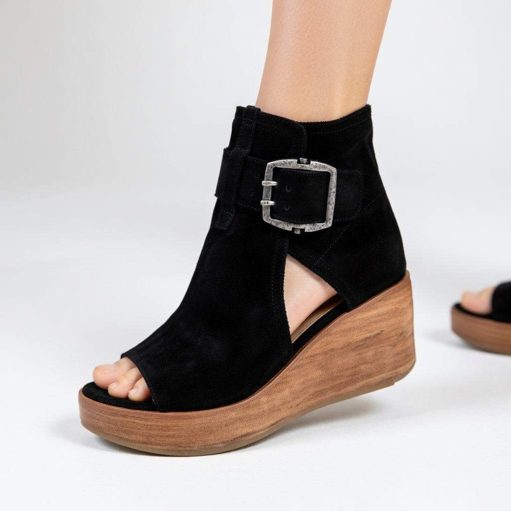 Botas de cuña con puntera abierta Victoria