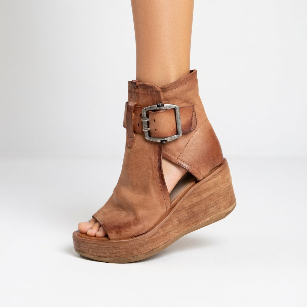 Botas de cuña con puntera abierta Victoria