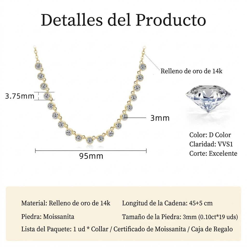 Gargantilla burbuja de moissanita AMOREMODAS