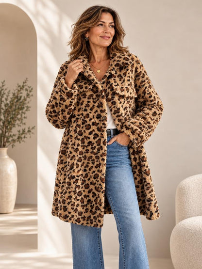 Abrigo de pelo con estampado de leopardo Estrella