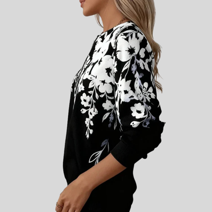 Sudadera con cremallera y estampado floral Cristina