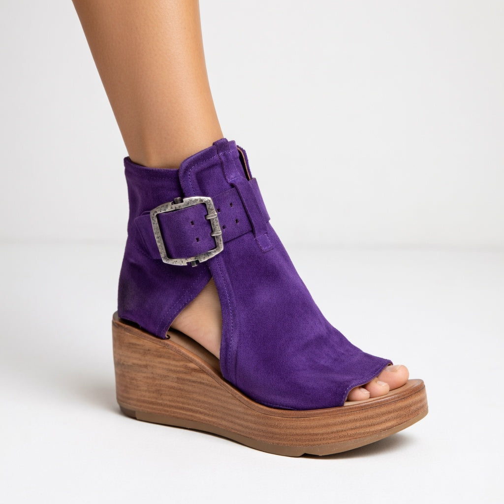 Botas de cuña con puntera abierta Victoria