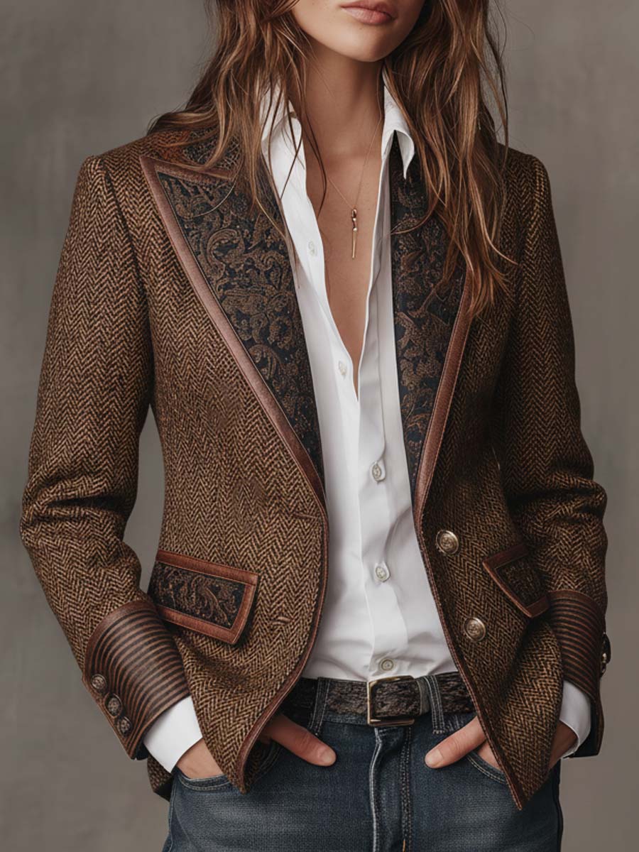 Gisèle | Blazer con Apliques Estampados de Espiga