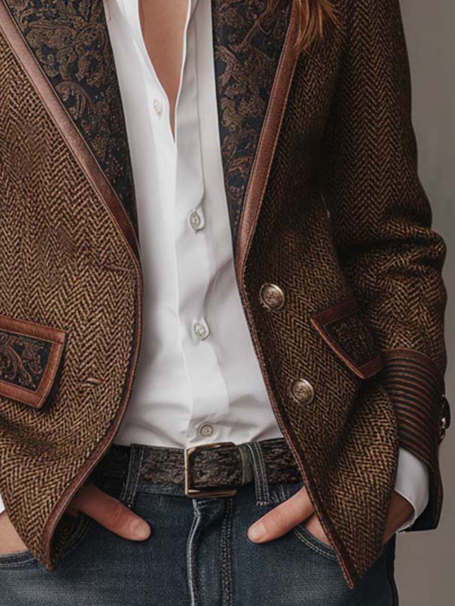 Gisèle | Blazer con Apliques Estampados de Espiga