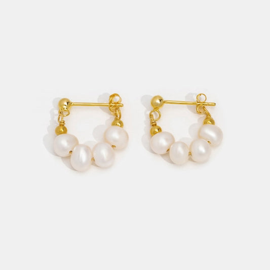 Pendientes cuadrados con perla Nadia