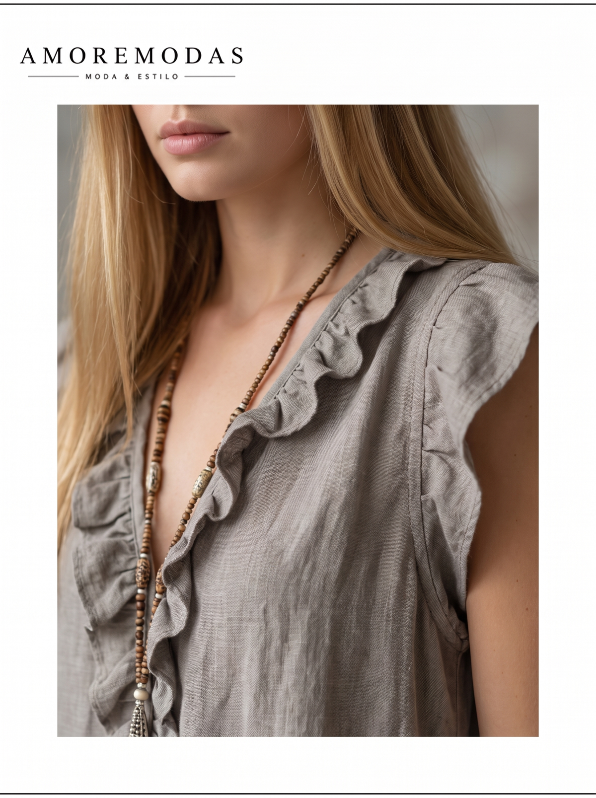 Vestido maxi bohemio con escote en V Camelia