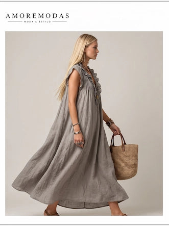 Camelia Vestido Maxi Bohemio con Escote en V