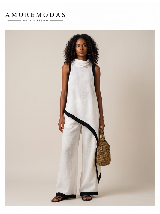 Conjunto efecto lino minimalista Nadia