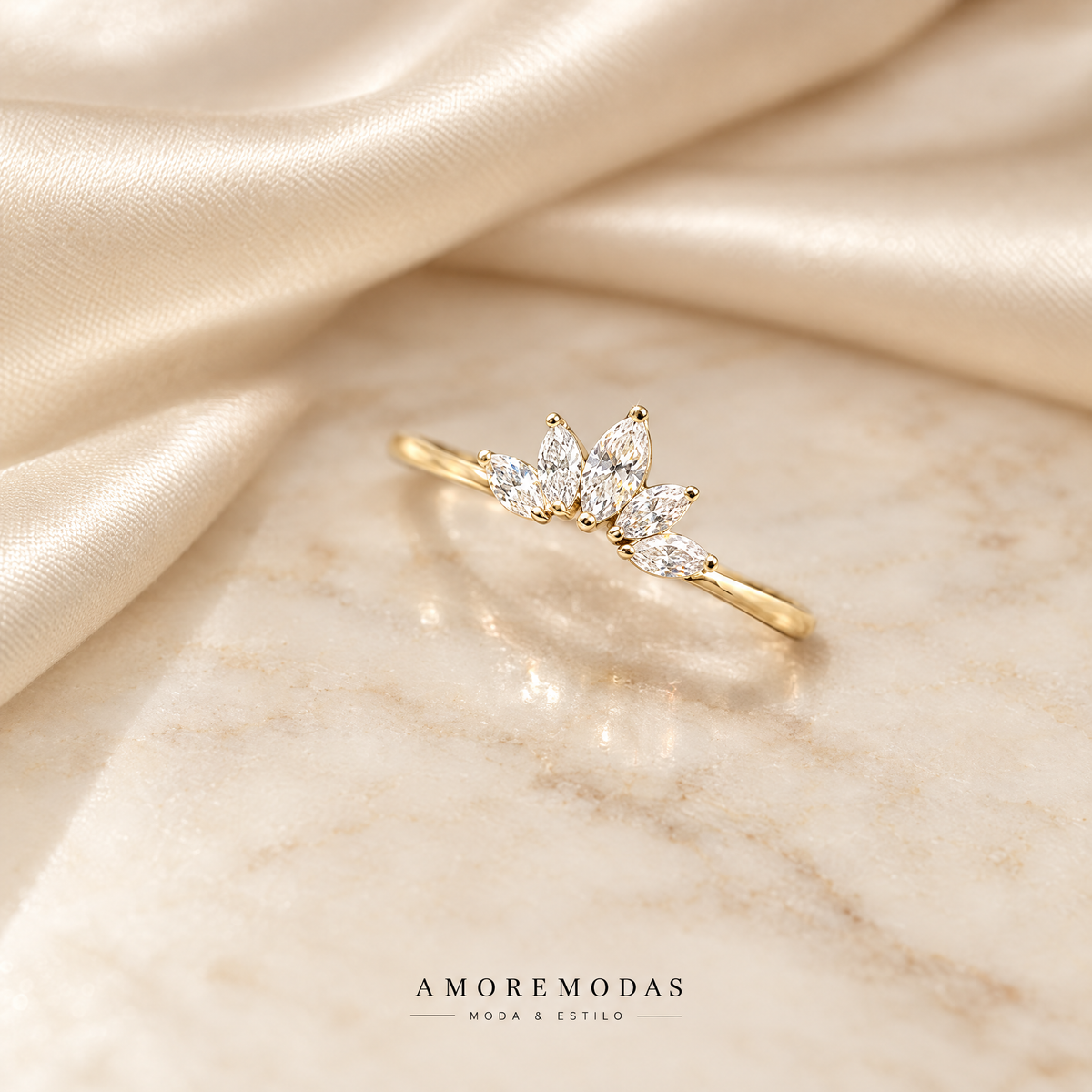 Anillo corona de plata 925 con circonitas AMOREMODAS