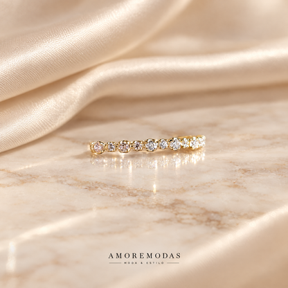 Anillo geométrico de plata 925 con circonitas AMOREMODAS