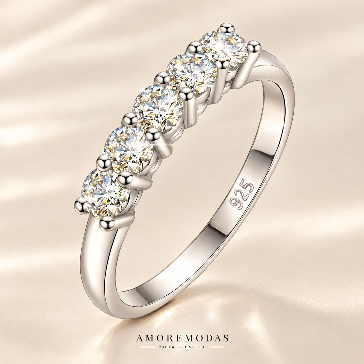 Anillo de compromiso con moissanita AMOREMODAS