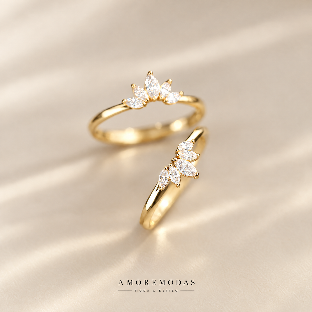 Anillo corona de plata 925 con circonitas AMOREMODAS
