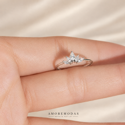 Anillo corona de plata 925 con circonitas AMOREMODAS