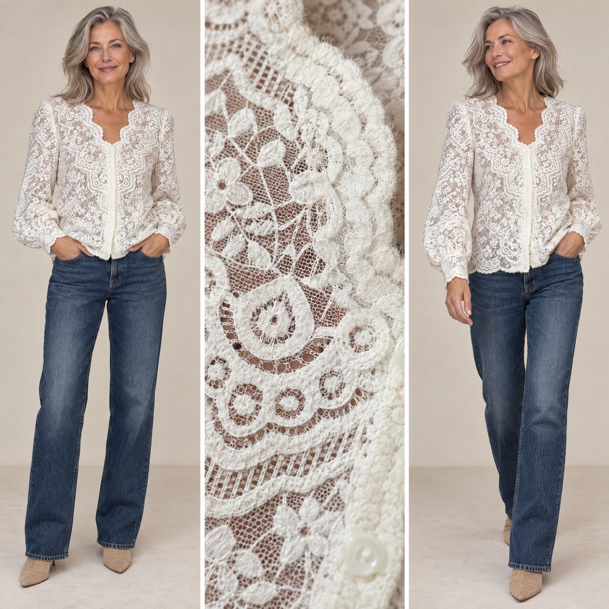 Blusa blanca de punto Martina