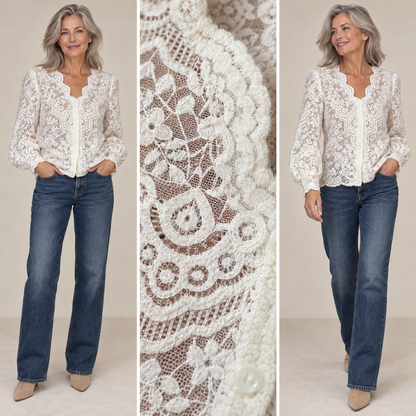 Blusa blanca de punto Martina