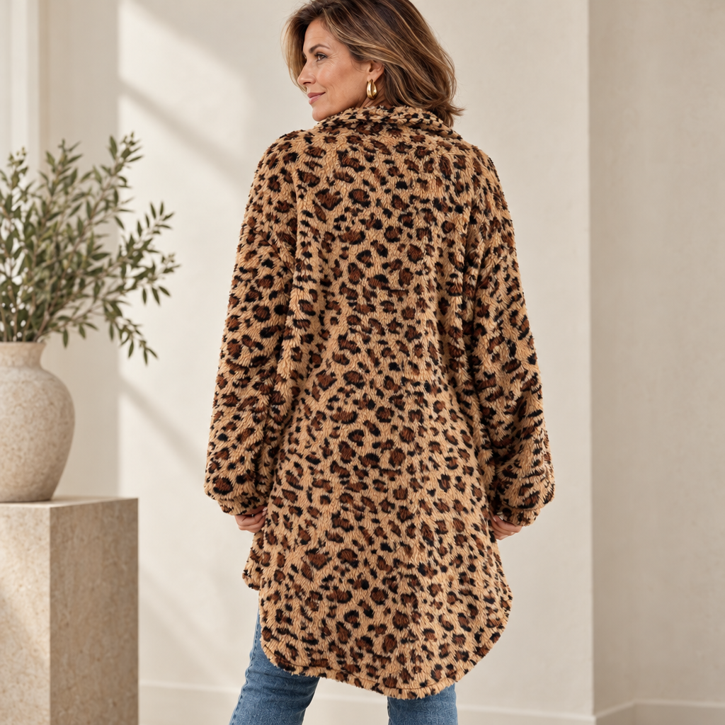 Abrigo de pelo con estampado de leopardo Estrella