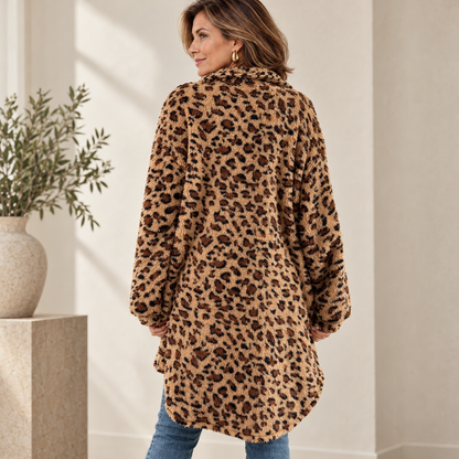 Abrigo de pelo con estampado de leopardo Estrella