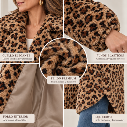 Abrigo de pelo con estampado de leopardo Estrella