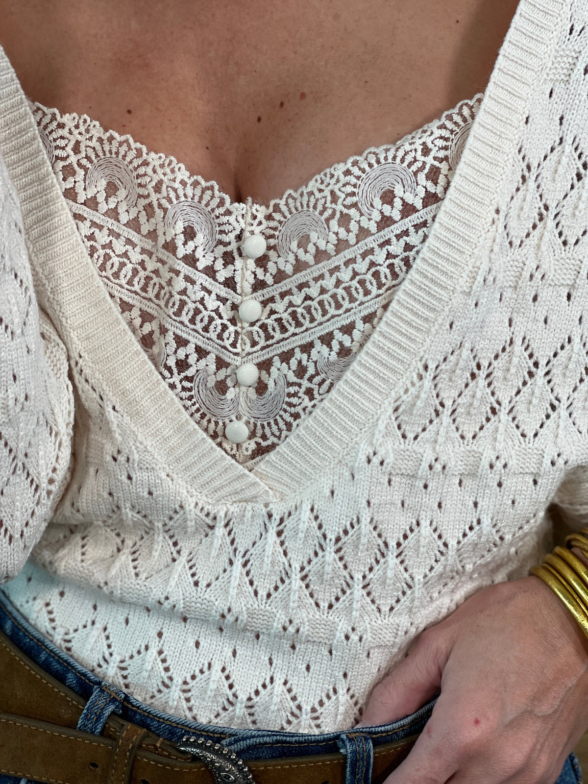 Blusa de punto reversible Ágata