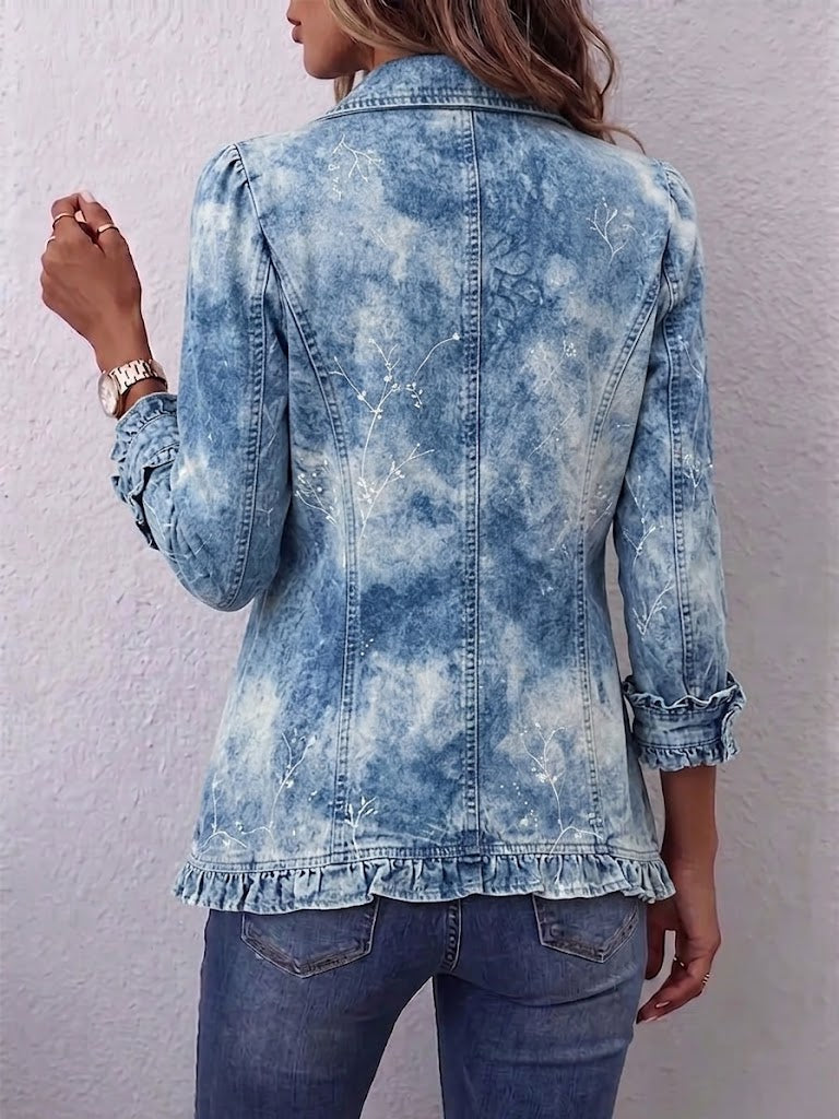 Chaqueta botánica degradé con volantes Genoveva