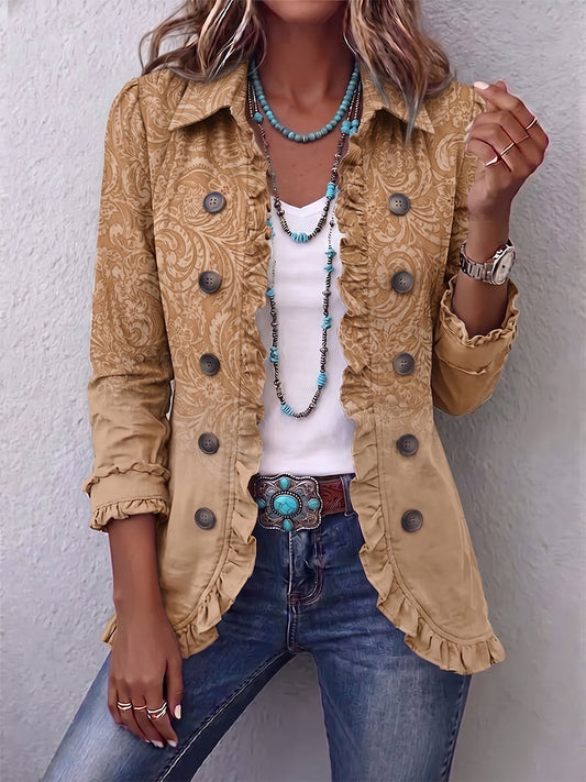 Chaqueta estampado en relieve con volantes Begoña