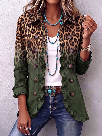 Blazer leopardo degradé con volantes Mercedes