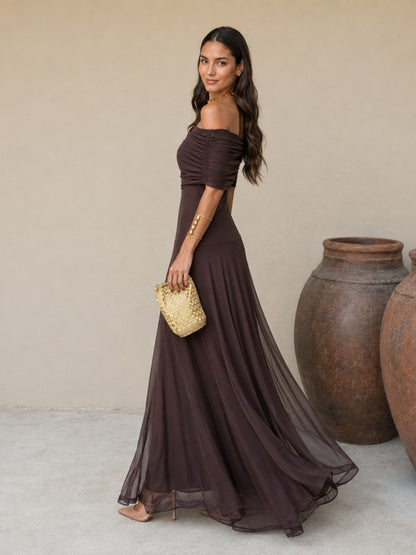 Vestido estilo Toledo en marrón Adriana