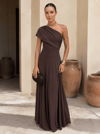 Vestido estilo Toledo en marrón Adriana
